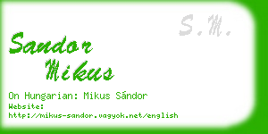 sandor mikus business card